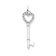 Sterling Silver CZ Heart Key Pendant