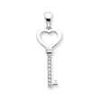 Sterling Silver CZ Key Pendant