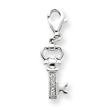 Sterling Silver CZ Key Pendant