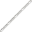 14K White Gold 4.75mm Semi-Solid Figaro Chain