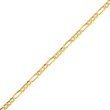 14K Yellow Gold 5.35mm Semi-Solid Figaro Bracelet