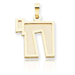 14K Two-Tone Gold Solid Satin Chai Charm
