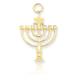 14K Gold  Menorah Charm