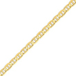 14K Gold 7mm Concave Anchor Bracelet