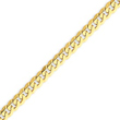 14K Gold  5.75mm Beveled Curb Bracelet