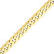 14K Gold 7.25mm Beveled Curb Chain
