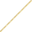 14K Gold 2.25mm Flat Figaro Chain