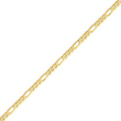 14K Gold 3.25mm Flat Figaro Bracelet