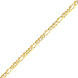 14K Gold 4mm Flat Figaro Bracelet