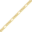 14K Gold 6.25mm Flat Figaro Bracelet