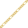 14K Gold 10mm Flat Figaro Bracelet