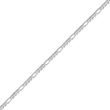 14K White Gold 3.0mm Flat Figaro Chain