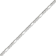 14K White Gold 5.0mm Flat Figaro Bracelet