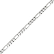 14K White Gold 6.0mm Flat Figaro Chain