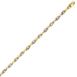 14K Two-Tone Gold 3.5mm Fancy Link Bracelet