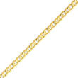 14K Gold 5.25mm Open Concave Curb  Bracelet