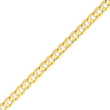 14K Gold 6.75mm Open Concave Curb Bracelet