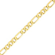 14K Gold 8.75mm Concave Open Figaro Link Bracelet