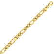 14K Gold 7mm Hand-Polished Figaro Link Bracelet