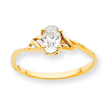 14K Gold April White Topaz Birthstone Ring