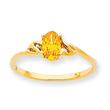 14K Gold November Citrine Birthstone Ring