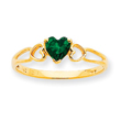 14K Gold May Emerald Birthstone Ring