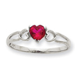 14K White Gold January Garnet Birthstone Ring