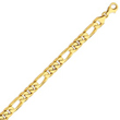 14K Gold 8mm Hand Polished Figaro Link Bracelet
