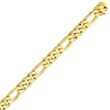14K Gold 9mm Hand Polished Figaro Link Bracelet