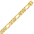 14K Gold 13mm Hand Polished Figaro Link Bracelet