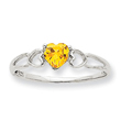 14K White Gold November Citrine  Birthstone Ring