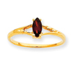 14K Gold January Garnet Birthstone Ring