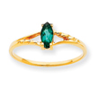 14K Gold May Emerald Birthstone Ring