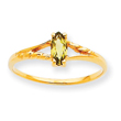 14K Gold August Peridot Birthstone Ring