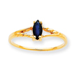 14K Gold September Sapphire Birthstone Ring