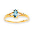 14K Gold December Blue Topaz Birthstone Ring