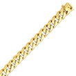 14K Gold 11mm Hand Polished Rounded Curb Bracelet