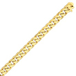 14K Gold 9.8mm Hand Polished Flat Beveled Curb Bracelet