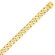 14K Gold 11.2mm Hand Polished Flat Beveled Curb Bracelet