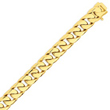 14K Gold 12.4mm Hand Polished Flat Beveled Curb Bracelet