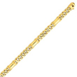 14K Gold 7.5mm Hand Polished Fancy Link Bracelet