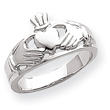 14k White Gold Ladies Claddagh Ring