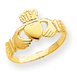 14K Gold Polished Ladies Claddagh Ring