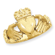 14K Gold Diamond Cut Claddagh Ring