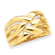 14K Gold High Polished Woven Dome Ring