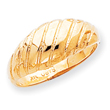14K Gold Polished Scalloped Dome Ring