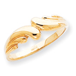 14K Gold Polished Swirl Dome Ring
