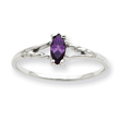 14K White Gold February Amethyst Birthstone Ring