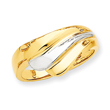 14K Two-Tone Gold Polished Wave Ring