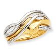 14K Two-Tone Gold Wave Ring